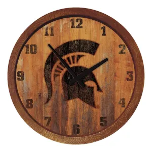 Michigan State Spartans: Branded "Faux" Barrel Top Wall Clock
