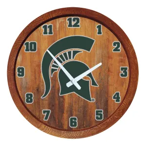 Michigan State Spartans: "Faux" Barrel Top Wall Clock