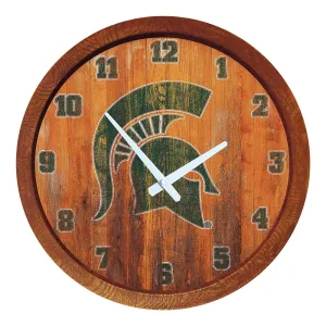 Michigan State Spartans: Weathered "Faux" Barrel Top Wall Clock