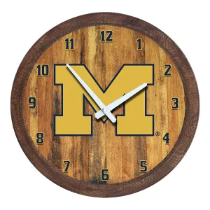 Michigan Wolverines: "Faux" Barrel Top Wall Clock