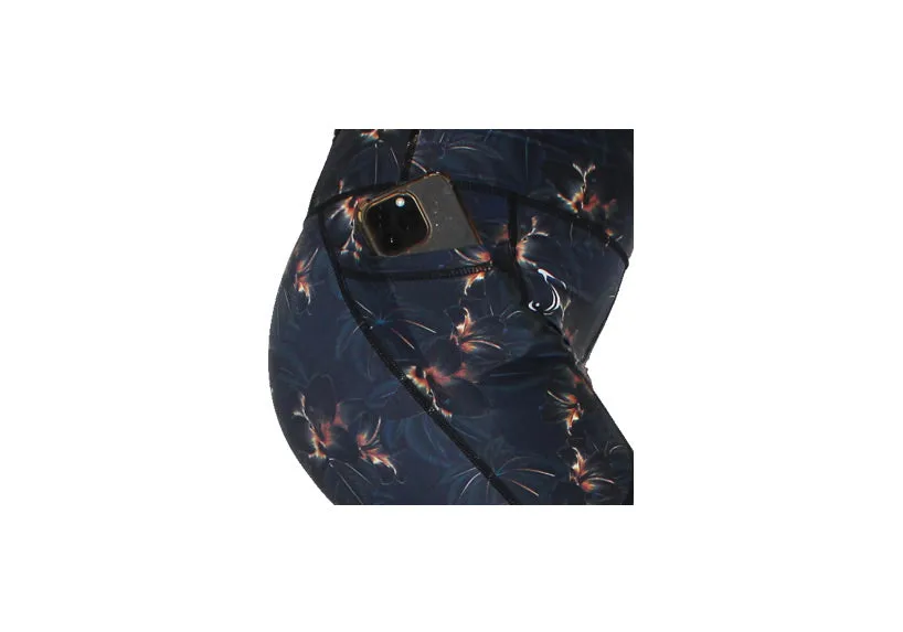 Midnight Blooms leggings with pockets
