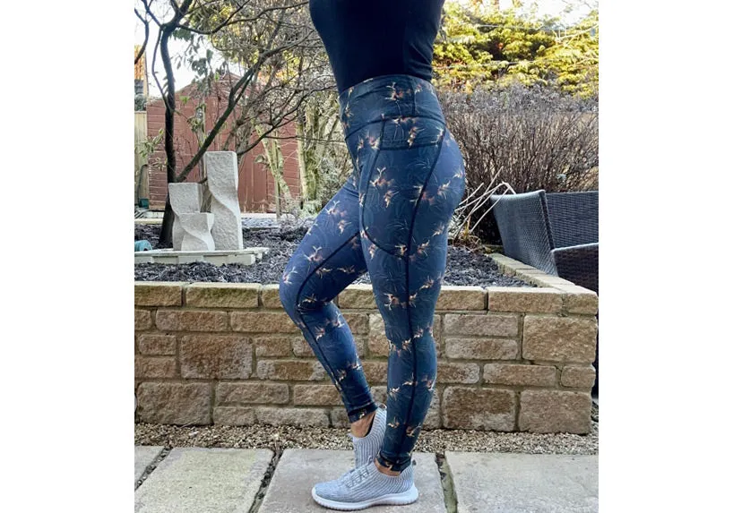 Midnight Blooms leggings with pockets