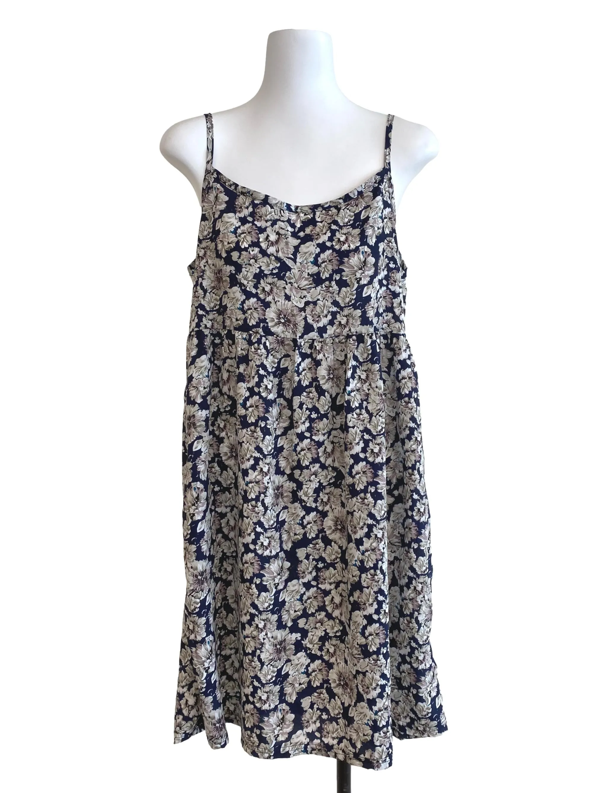 Midnight Blue Floral Mini Dress
