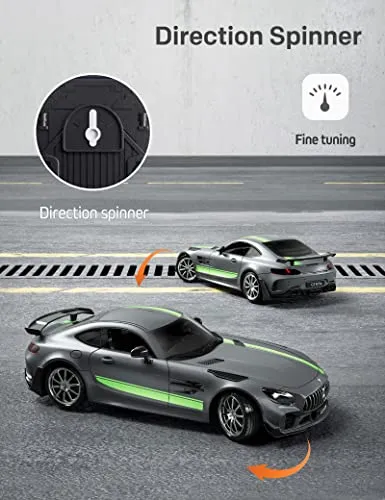 MIEBELY Remote Control Car, Mercedes Benz 1/16 Scale Official Authorized GT R Pro Rc Cars 7.4V 500mAh Rechargeable Battery 2.4Ghz Rc Drift Cars W/ LED Toy Car Birthday Gift for Boys Kids Adults Age 6 