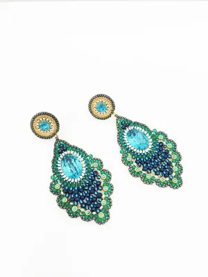 Miguel Ases Sapphire Hydro Quartz Earrings