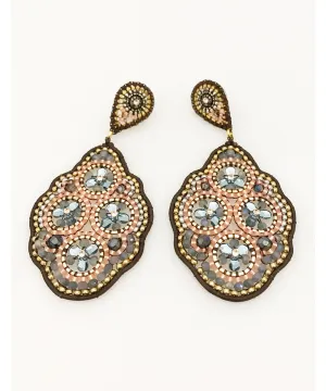 Miguel Ases Swarovski, Labradorite Hydro Quartz and Miyuki Seed Bead Earring
