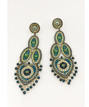 Miguel Ases Swarovski, Sapphire Hydro Quartz and Miyuki Seed Bead Earring