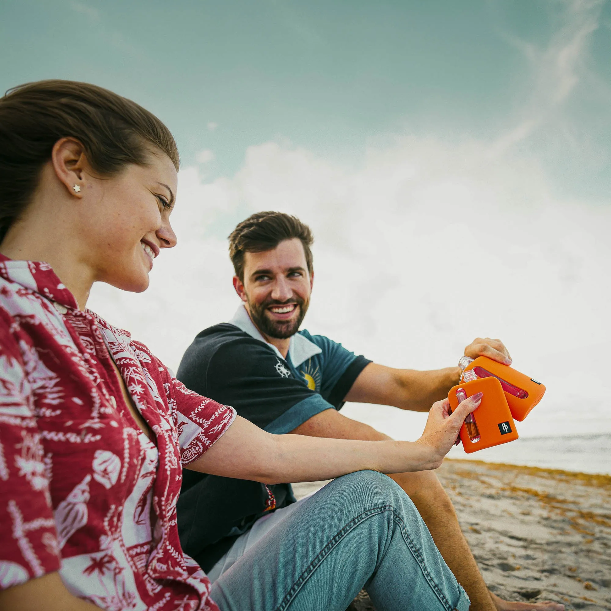Mile High Orange Silicone Glass Flask Gift Set (Single Shot 100ml   Double Shot 240ml)