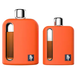 Mile High Orange Silicone Glass Flask Gift Set (Single Shot 100ml   Double Shot 240ml)