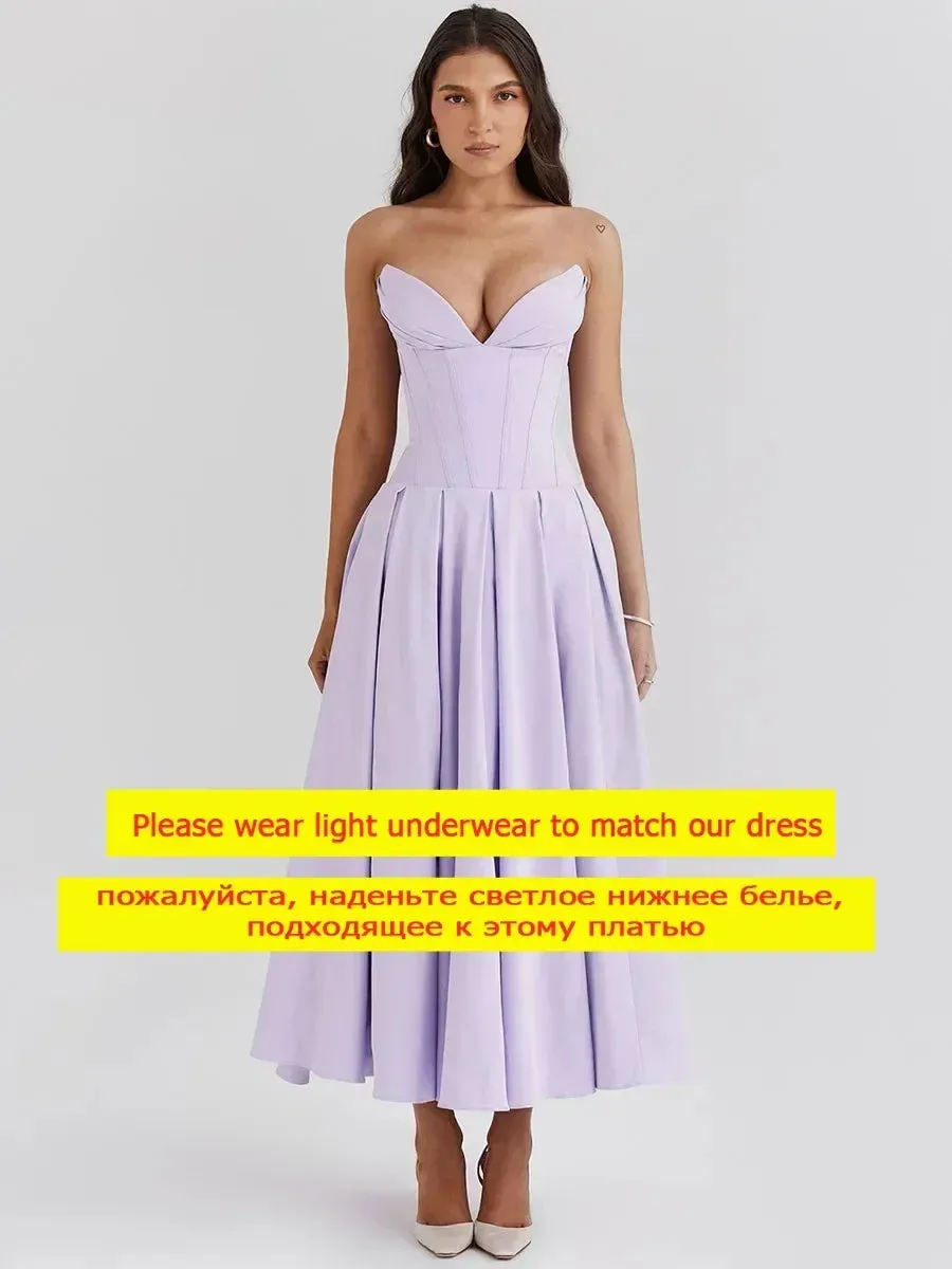 Mingmingxi Summer Strapless Bodycon Dress