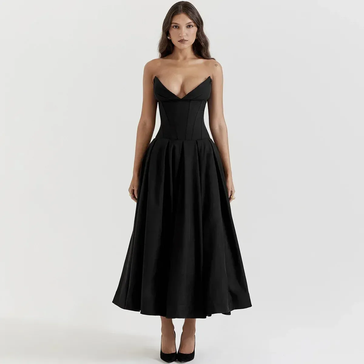 Mingmingxi Summer Strapless Bodycon Dress