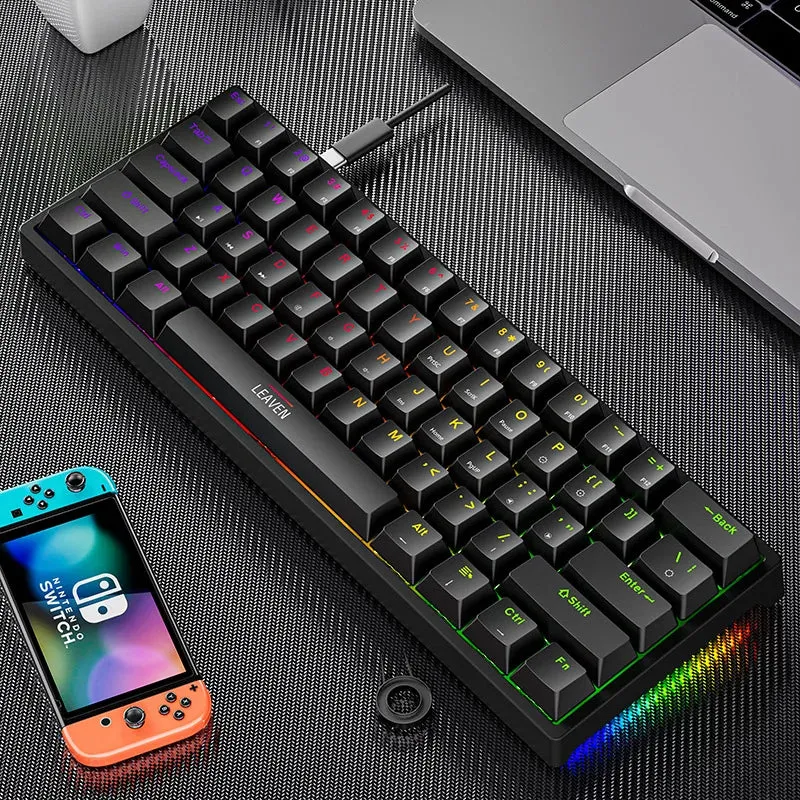 Mini Backlit RGB Gaming Mechanical Keyboard 60% Custom Keycap Hotswap