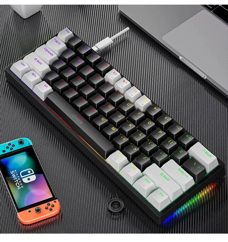Mini Backlit RGB Gaming Mechanical Keyboard 60% Custom Keycap Hotswap