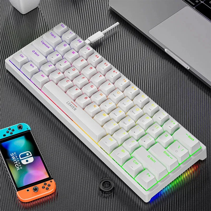 Mini Backlit RGB Gaming Mechanical Keyboard 60% Custom Keycap Hotswap