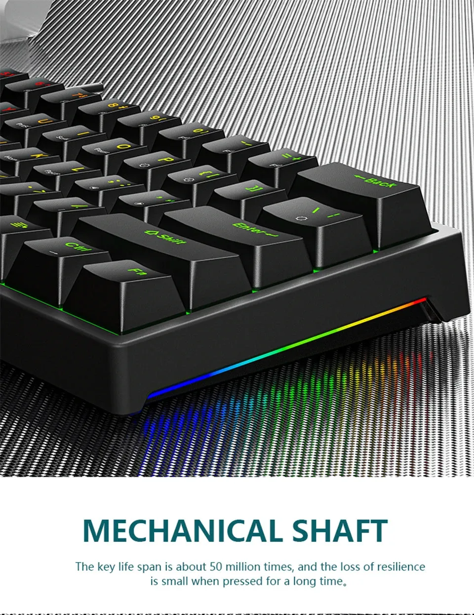 Mini Backlit RGB Gaming Mechanical Keyboard 60% Custom Keycap Hotswap