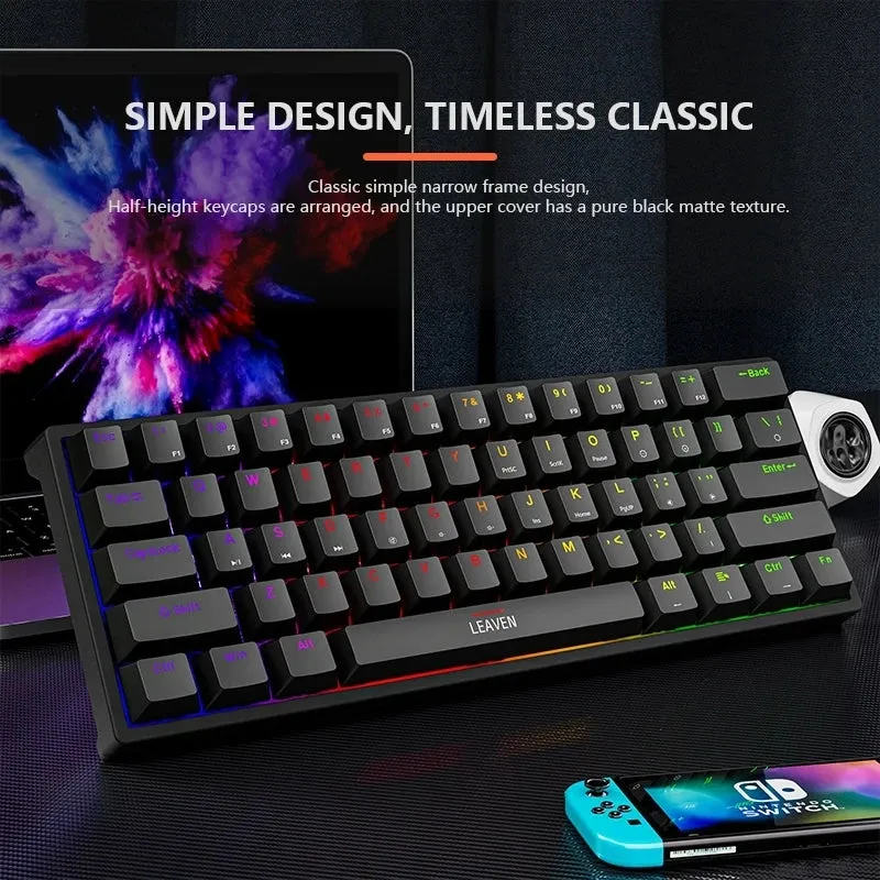 Mini Backlit RGB Gaming Mechanical Keyboard 60% Custom Keycap Hotswap
