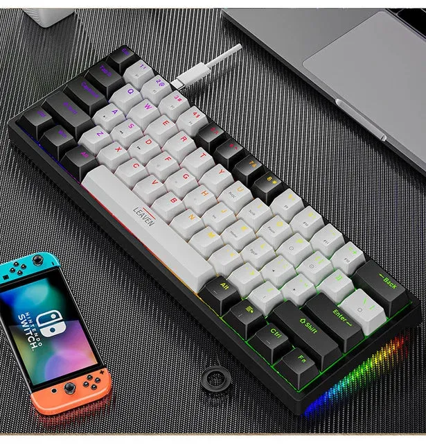Mini Backlit RGB Gaming Mechanical Keyboard 60% Custom Keycap Hotswap