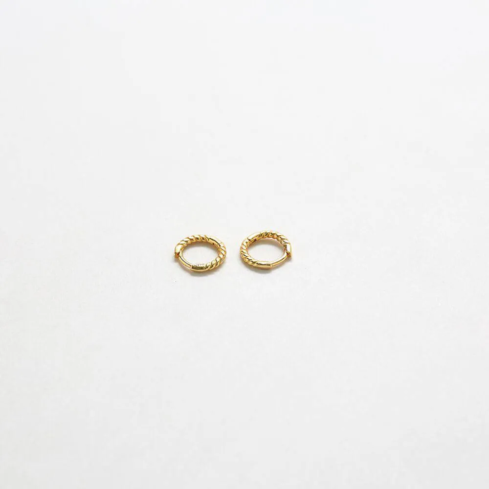 Mini Gold Rope Twist Huggies