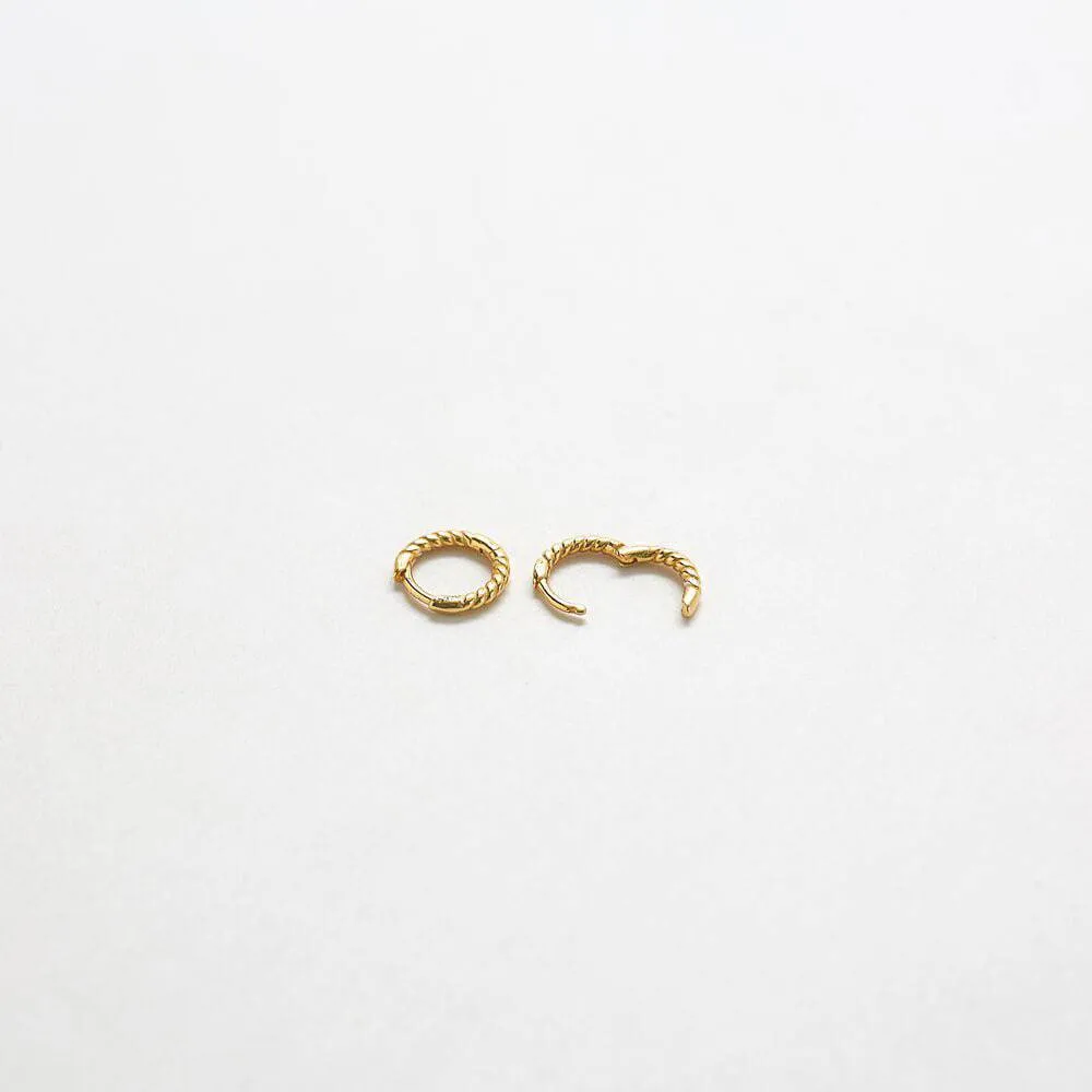 Mini Gold Rope Twist Huggies