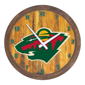 Minnesota Wild: "Faux" Barrel Top Wall Clock