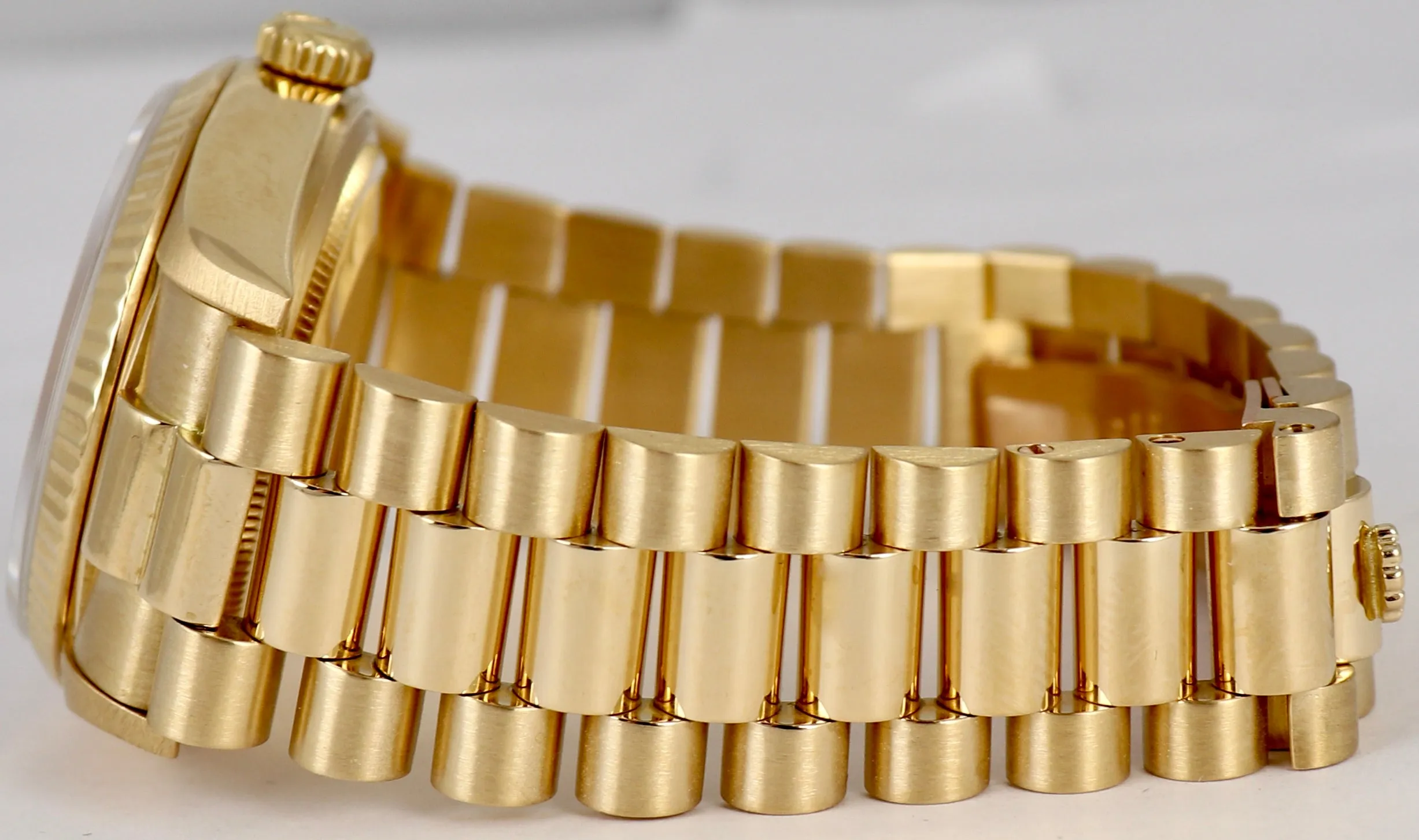 MINT 1987 Rolex Day-Date President 18038 36mm Black 18K Yellow Gold Watch
