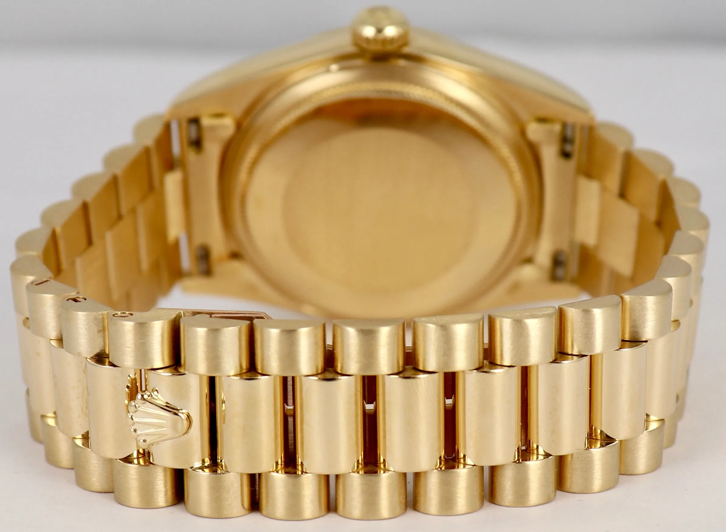 MINT 1987 Rolex Day-Date President 18038 36mm Black 18K Yellow Gold Watch