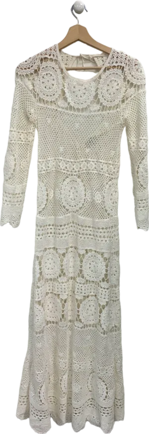 Miss June White Crochet Lace Dress UK S