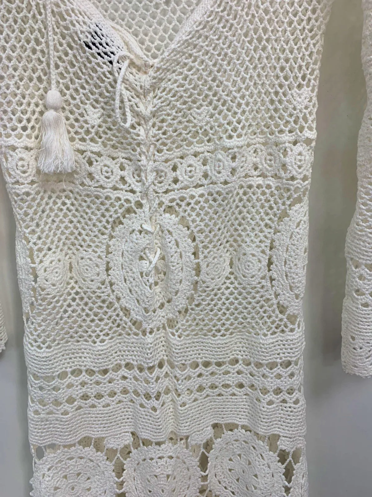 Miss June White Crochet Lace Dress UK S