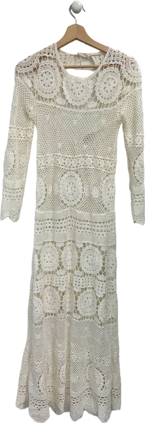 Miss June White Crochet Lace Dress UK S
