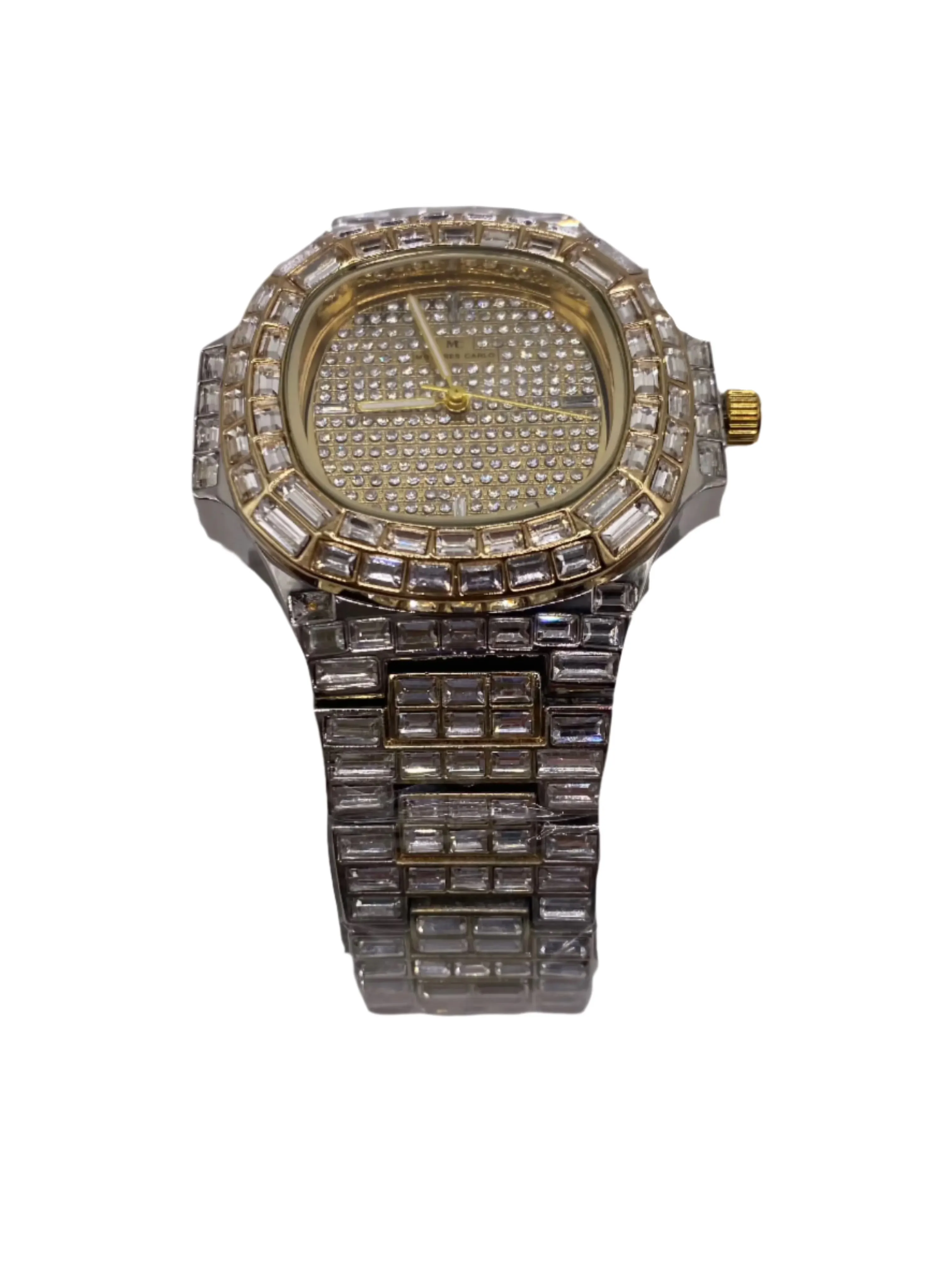 Misty Blue Billingsley - Two Tone Ice Baguette Stone Watch