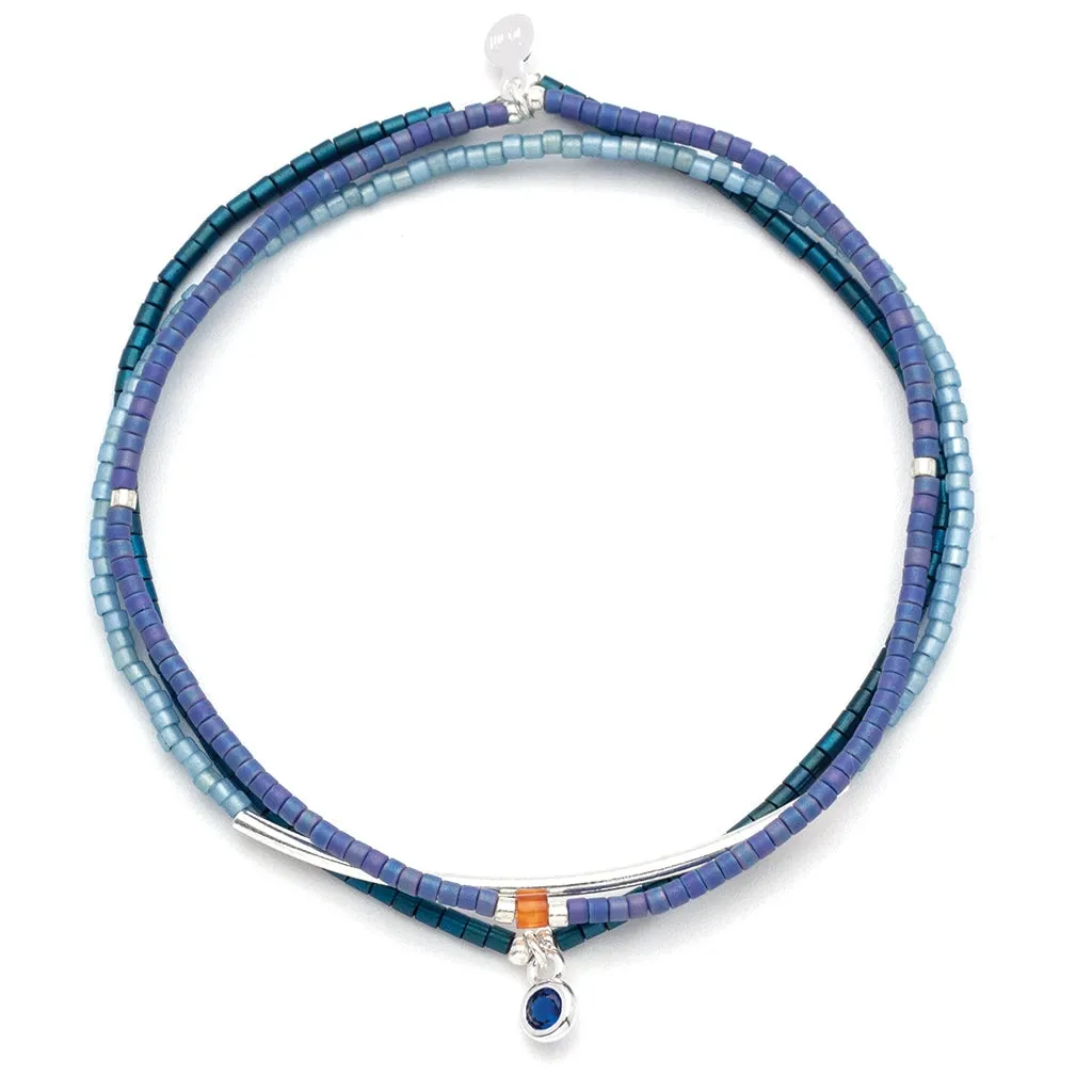 Miyuki Bracelet Trio - Colbalt  / Silver