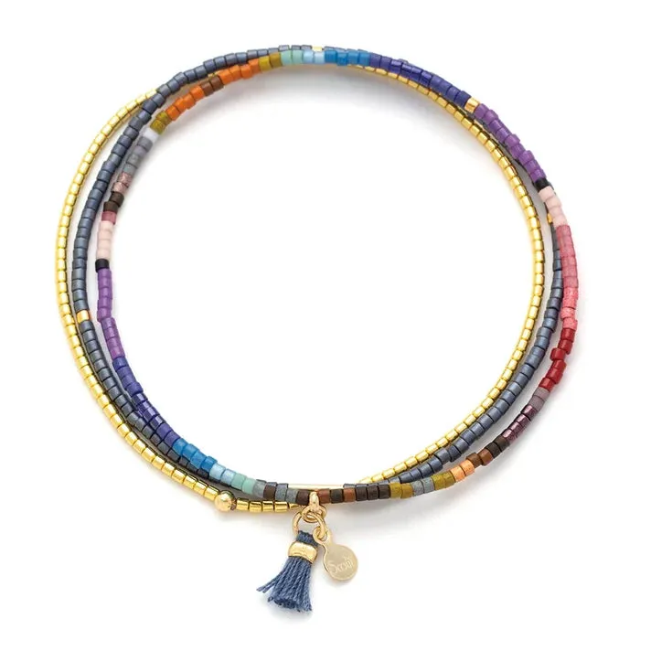 Miyuki Bracelet Trio - Dark Multi / Gold