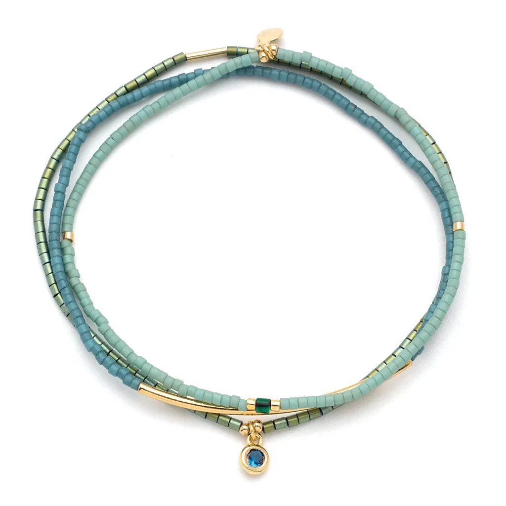 Miyuki Bracelet Trio - Turquoise / Gold