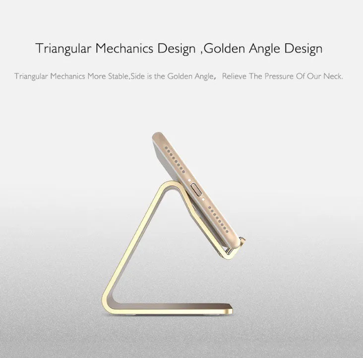 Mobile Phone Holder Stand Aluminium Alloy Metal Tablet Desk Holders Cellphone Stands  Rose gold