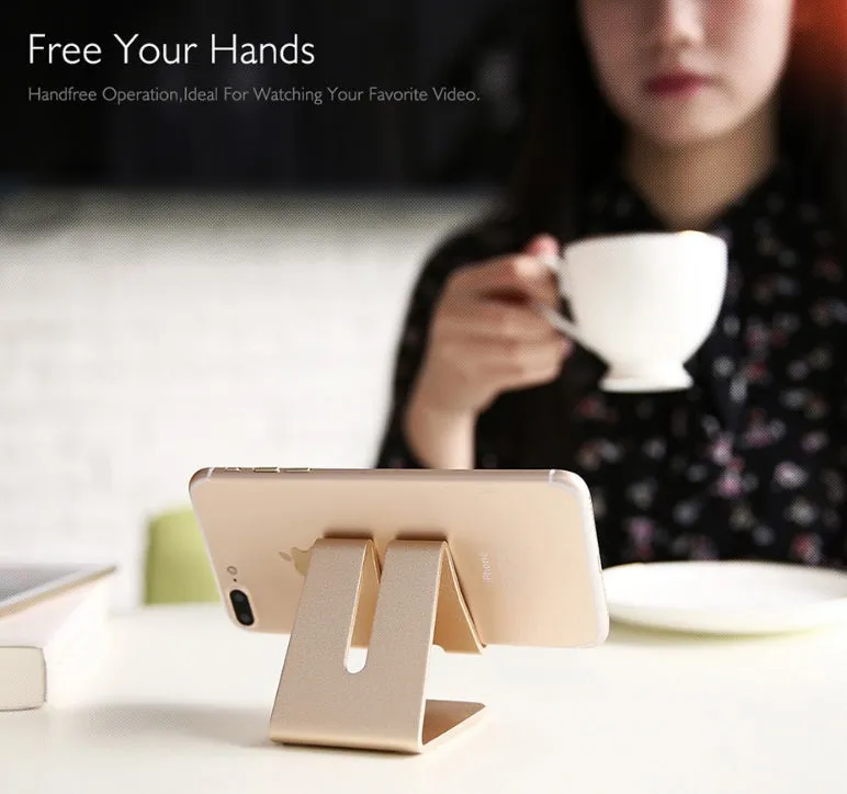 Mobile Phone Holder Stand Aluminium Alloy Metal Tablet Desk Holders Cellphone Stands  Rose gold