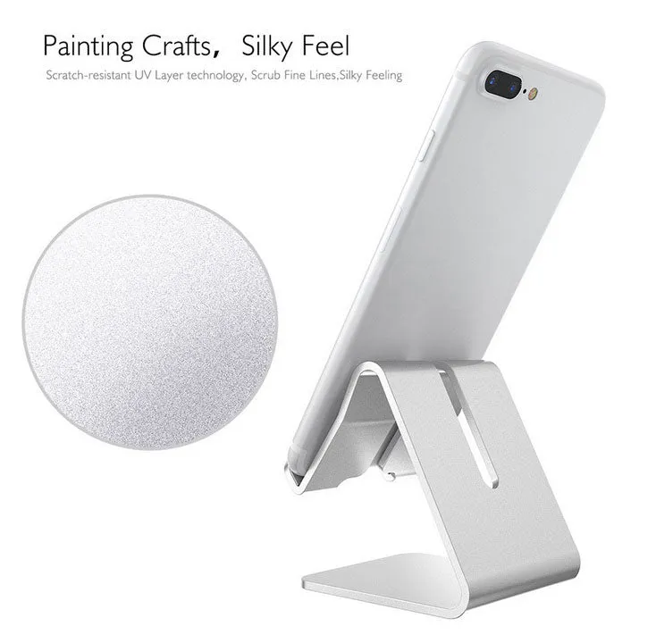 Mobile Phone Holder Stand Aluminium Alloy Metal Tablet Desk Holders Cellphone Stands  Rose gold