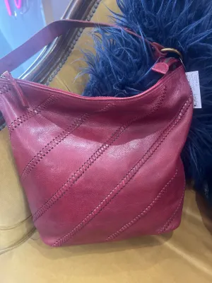 Modapelle Vintage Leather - Shoulder Bag in Cherry