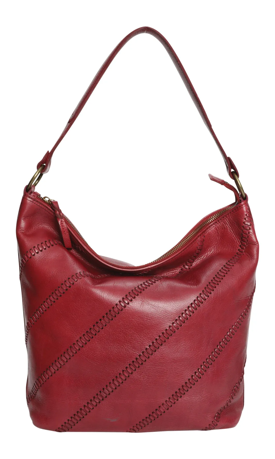 Modapelle Vintage Leather - Shoulder Bag in Cherry