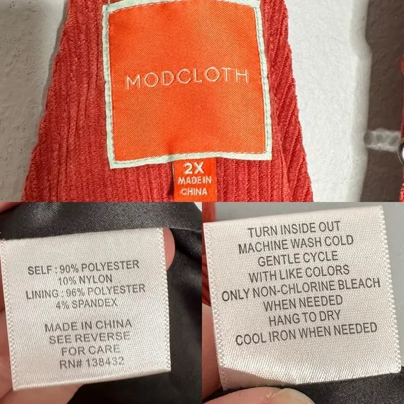 Modcloth Sociable Scholar Corduroy Jumper in Rust Size 2X