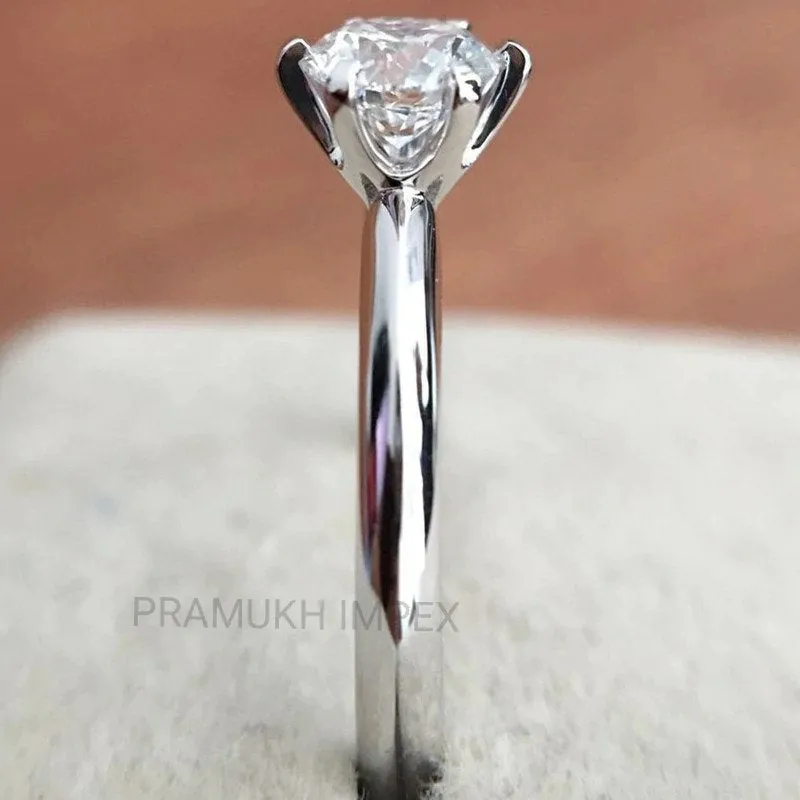 Moissanite Engagement Ring White Gold vintage Promise Engagement Ring for women Round Diamond wedding Anniversary Gift