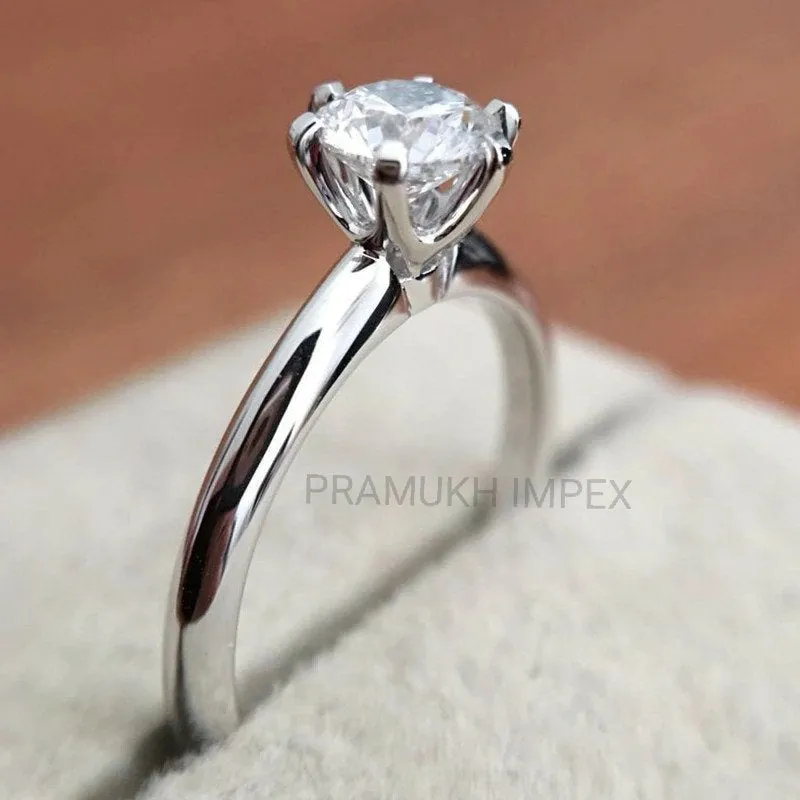Moissanite Engagement Ring White Gold vintage Promise Engagement Ring for women Round Diamond wedding Anniversary Gift