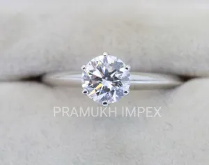 Moissanite Engagement Ring White Gold vintage Promise Engagement Ring for women Round Diamond wedding Anniversary Gift