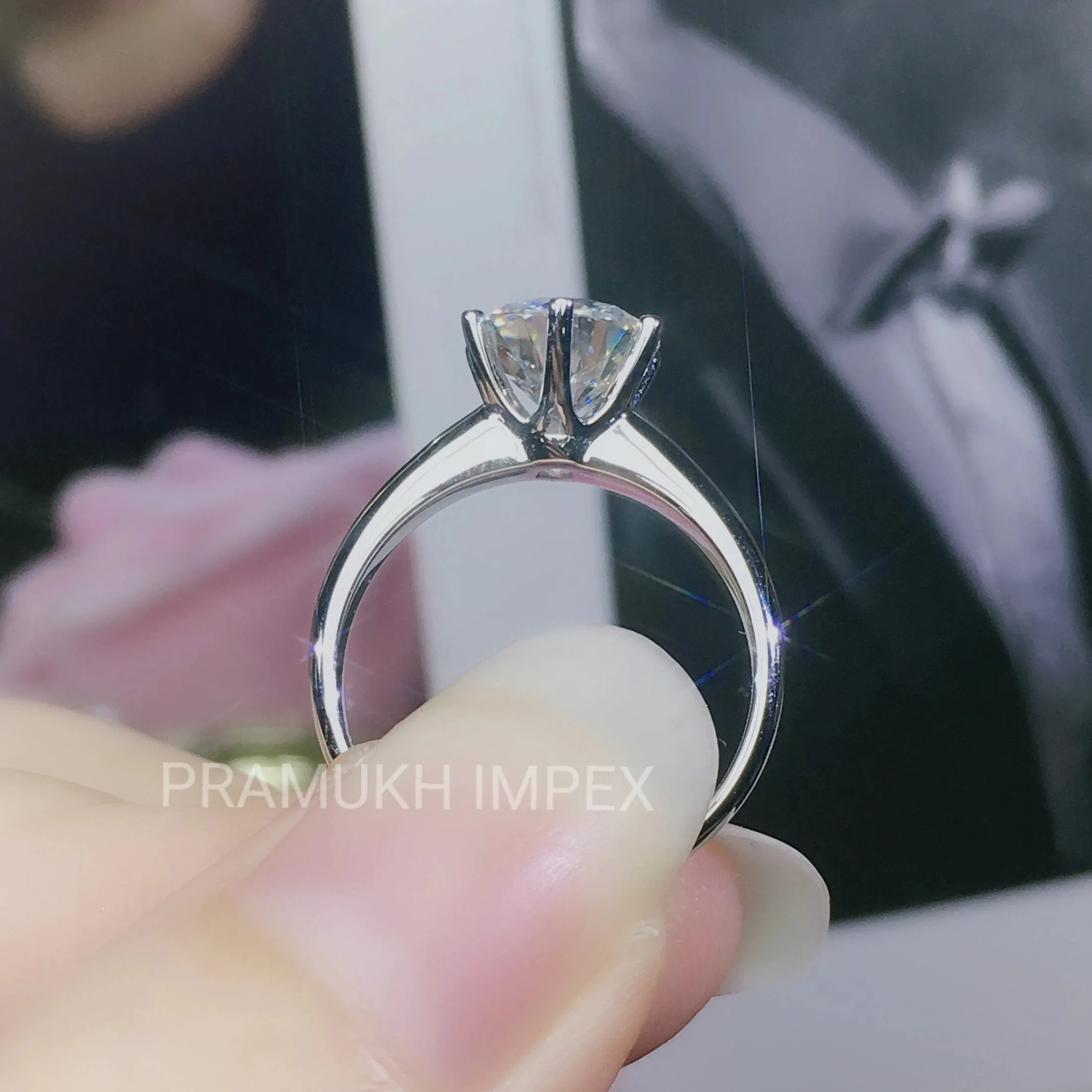 Moissanite Engagement Ring White Gold vintage Promise Engagement Ring for women Round Diamond wedding Anniversary Gift