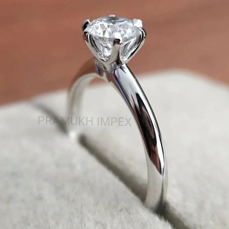 Moissanite Engagement Ring White Gold vintage Promise Engagement Ring for women Round Diamond wedding Anniversary Gift