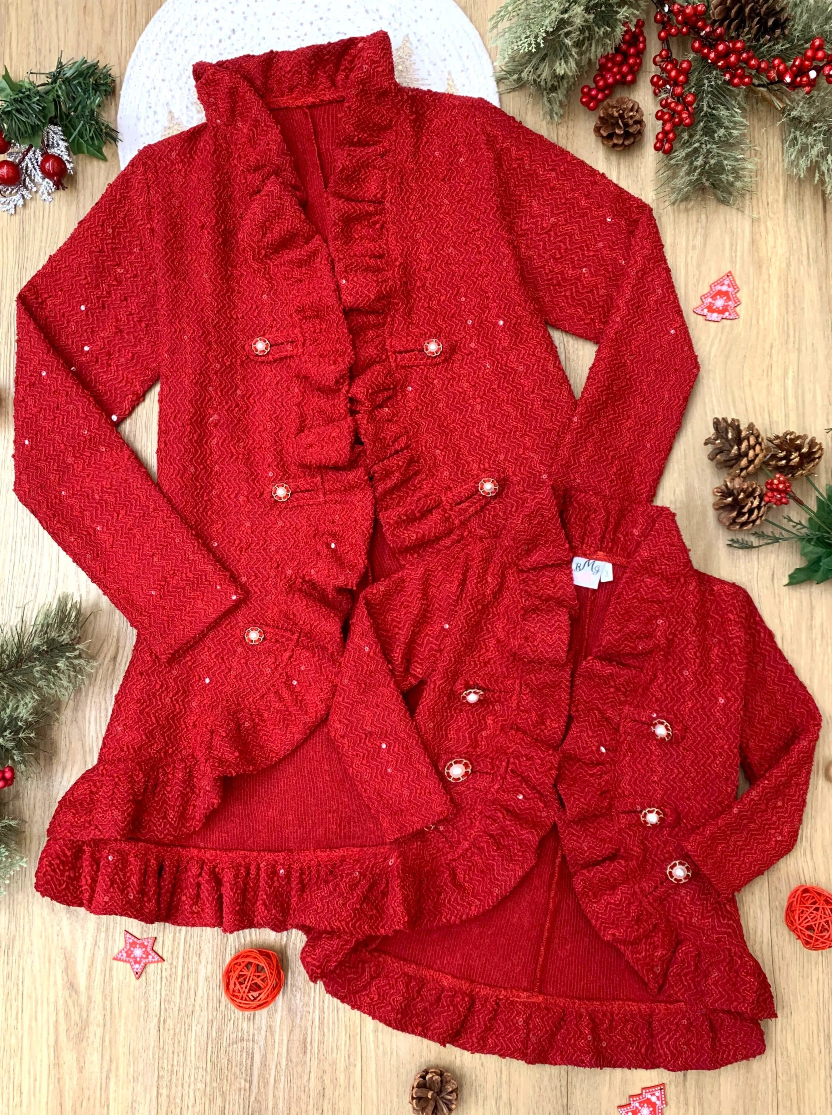 Mommy and Me Classy Duo Blazer Ruffle Cardigan