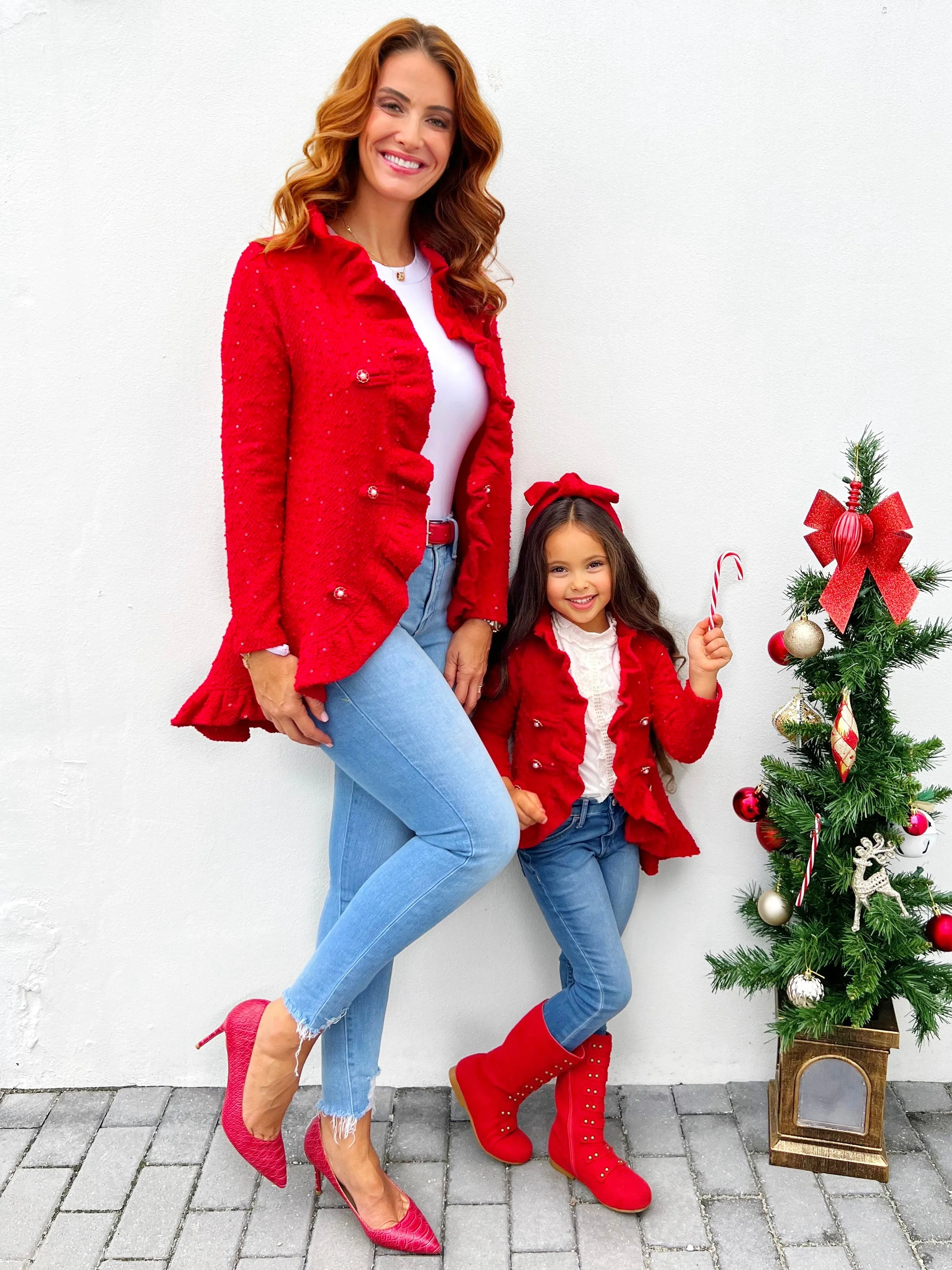 Mommy and Me Classy Duo Blazer Ruffle Cardigan