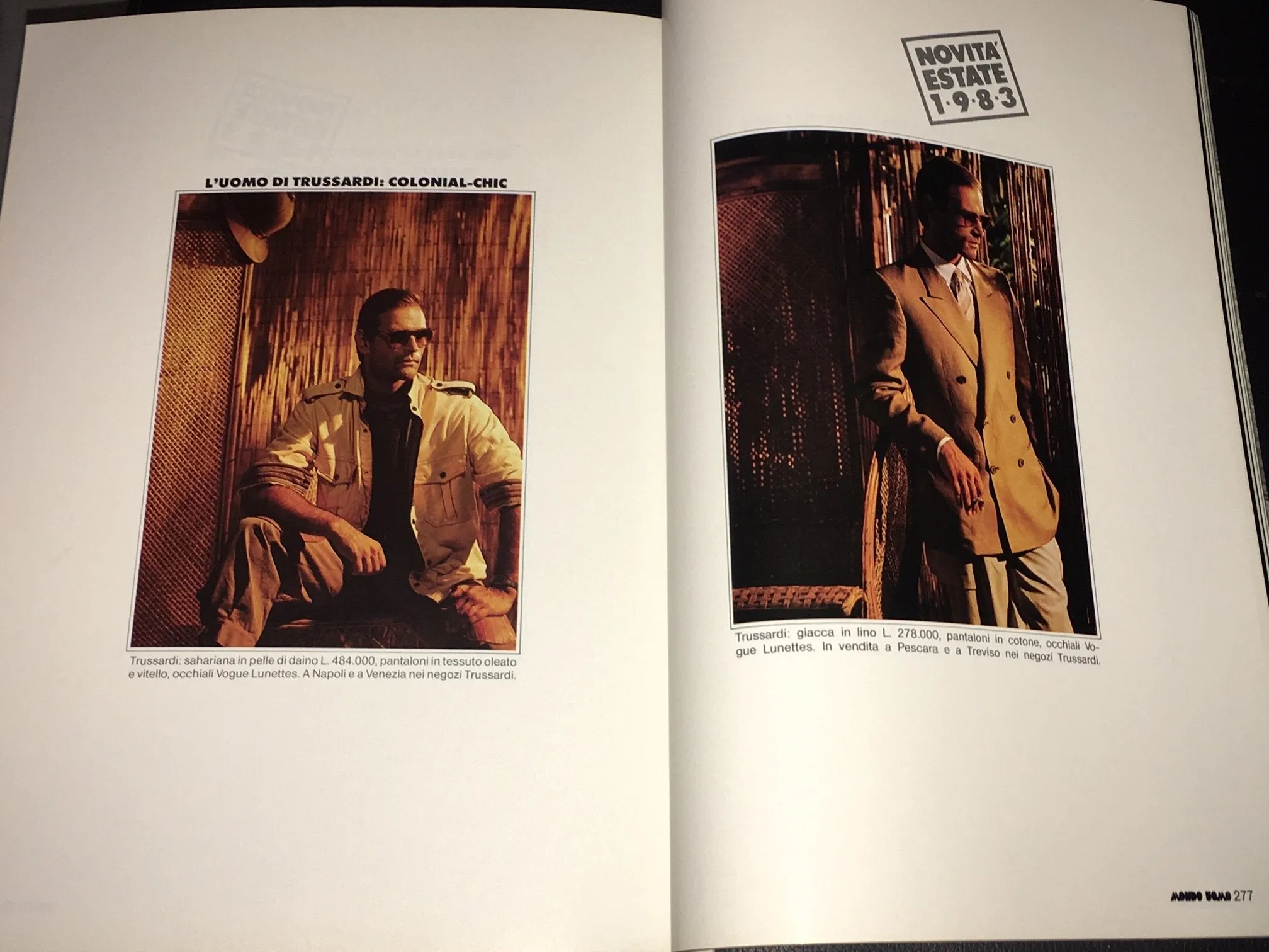 MONDO UOMO Magazine October 1982 GIOVANNI GASTEL Fabrizio Ferri FASHION