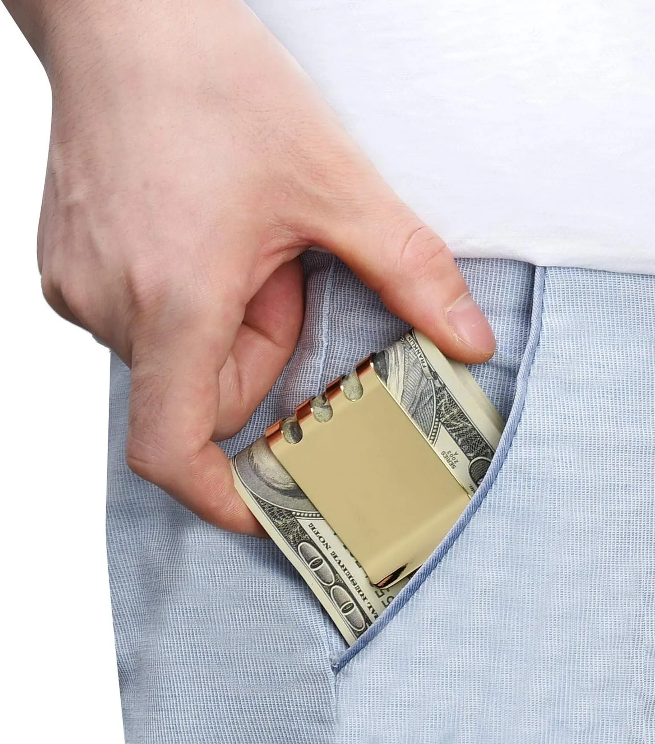 Money Clip, Spring Steel Cash Clips, Minimalist Front Pocket Wallet
