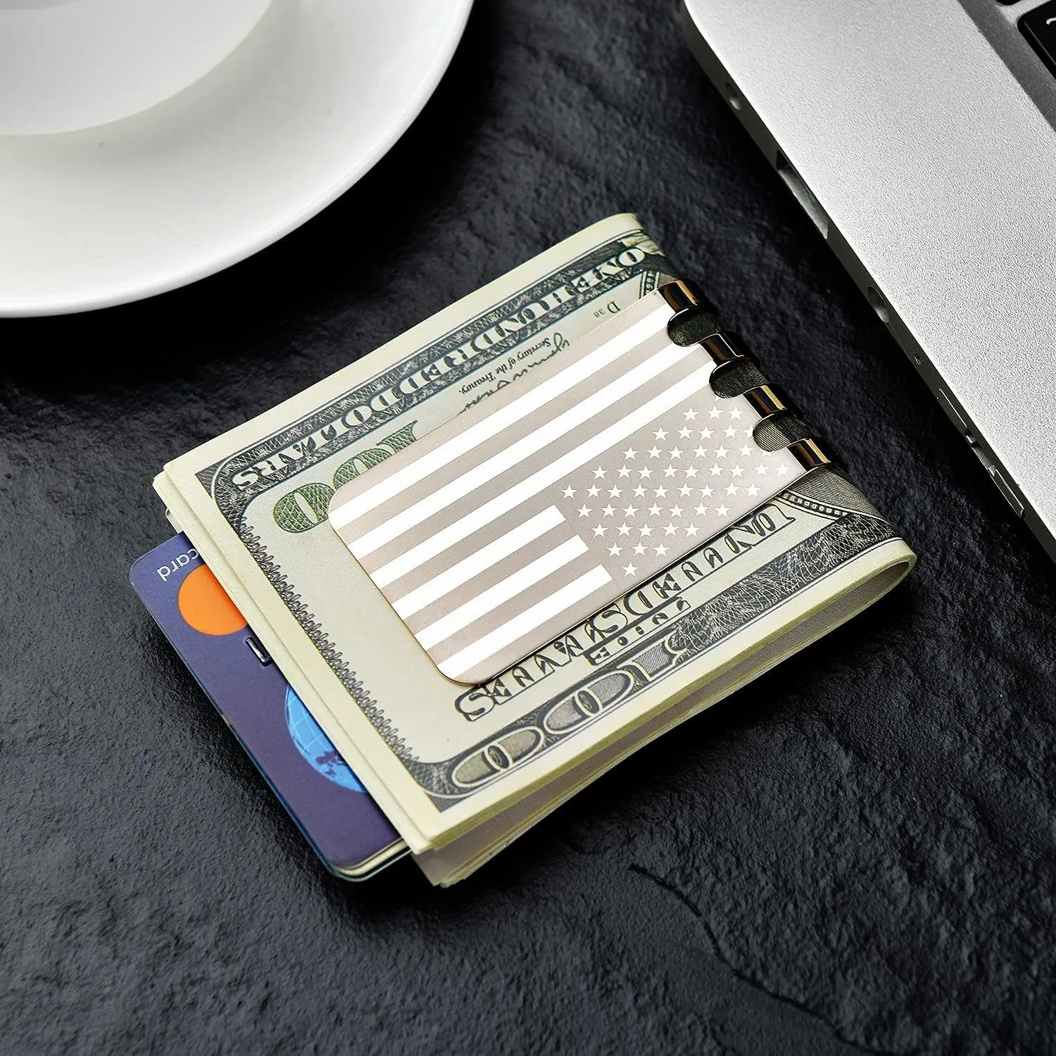 Money Clip, Spring Steel Cash Clips, Minimalist Front Pocket Wallet
