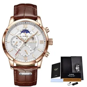 Montre analogique en cuir